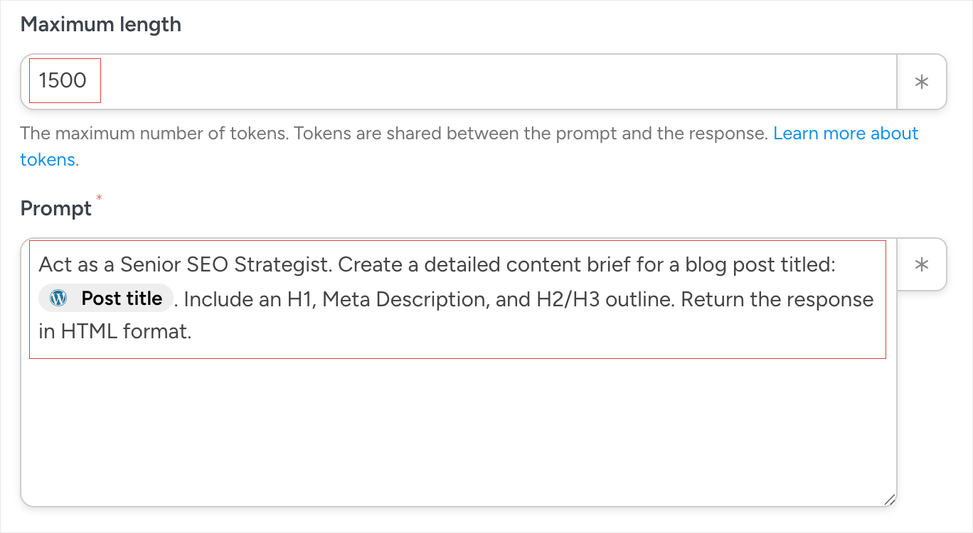 OpenAI 在 Uncanny Automator 中创建内容简报的提示