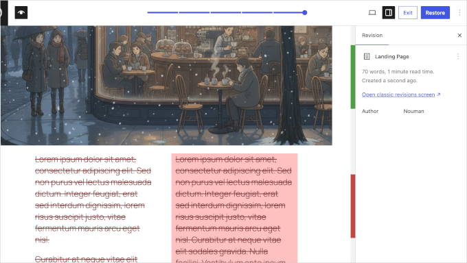 WordPress 7.0 中的可视化修订