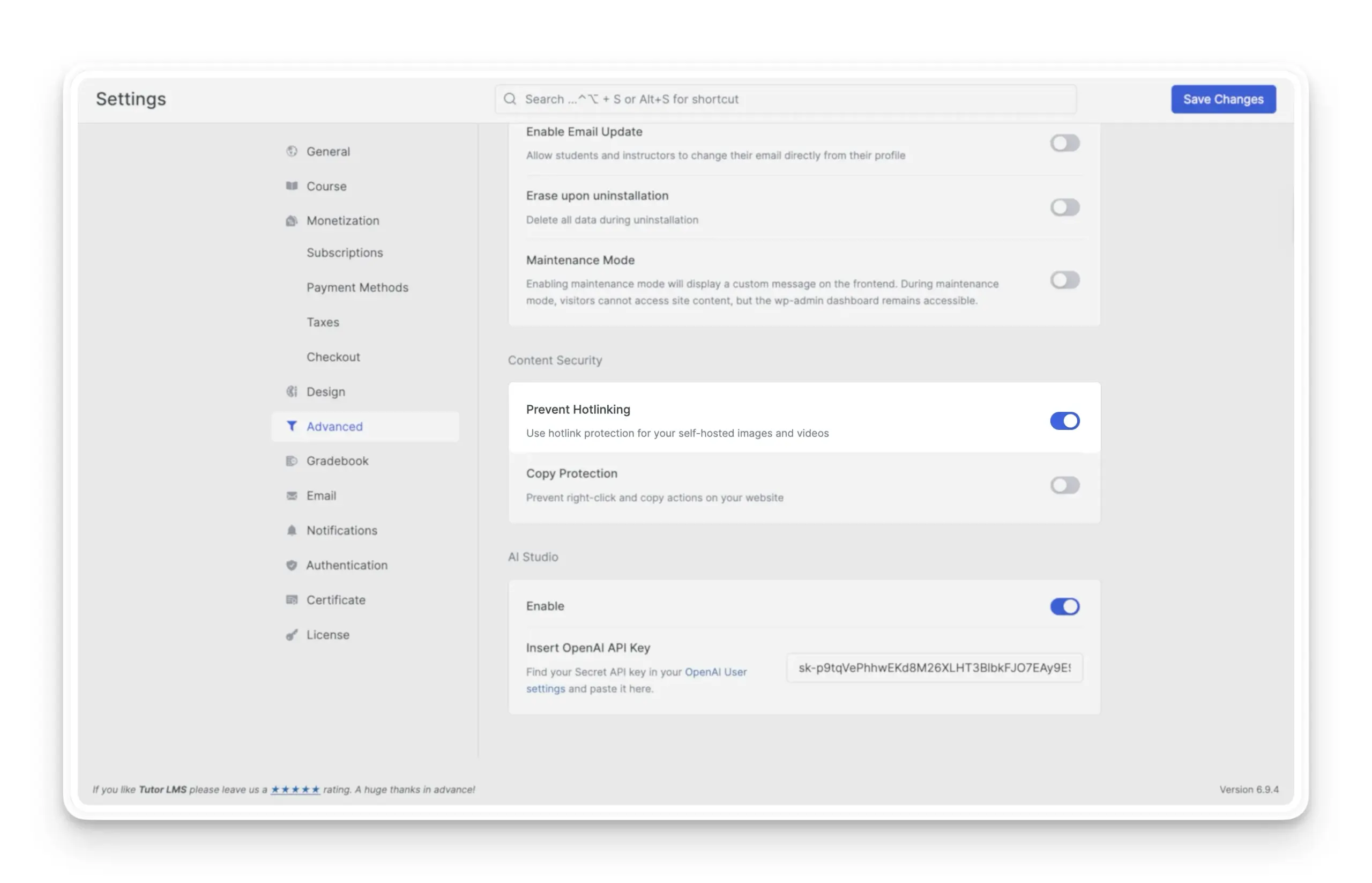 防止盗链 Tutor LMS