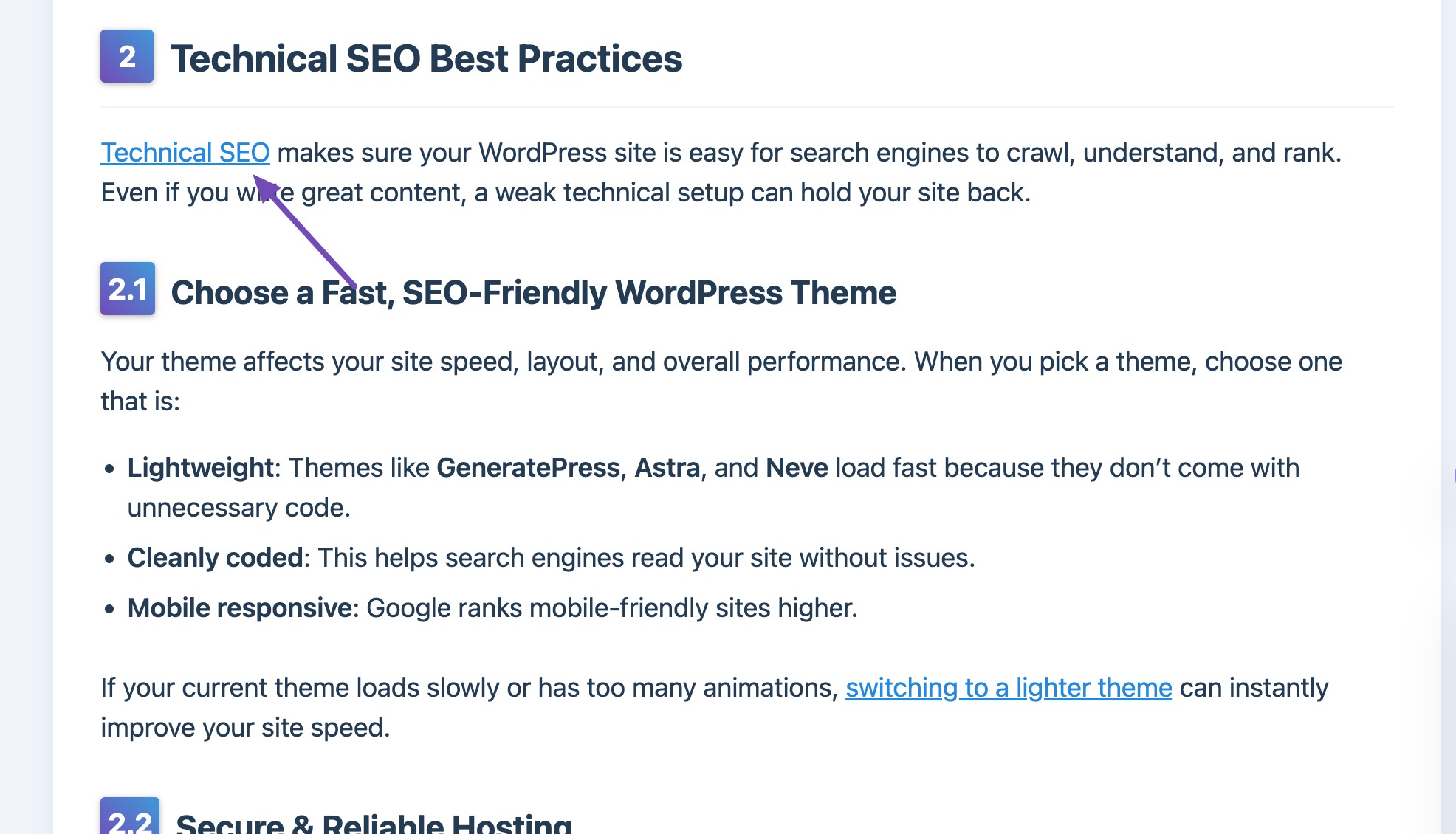 添加锚文本以改善内部链接，提升搜索引擎优化效果。