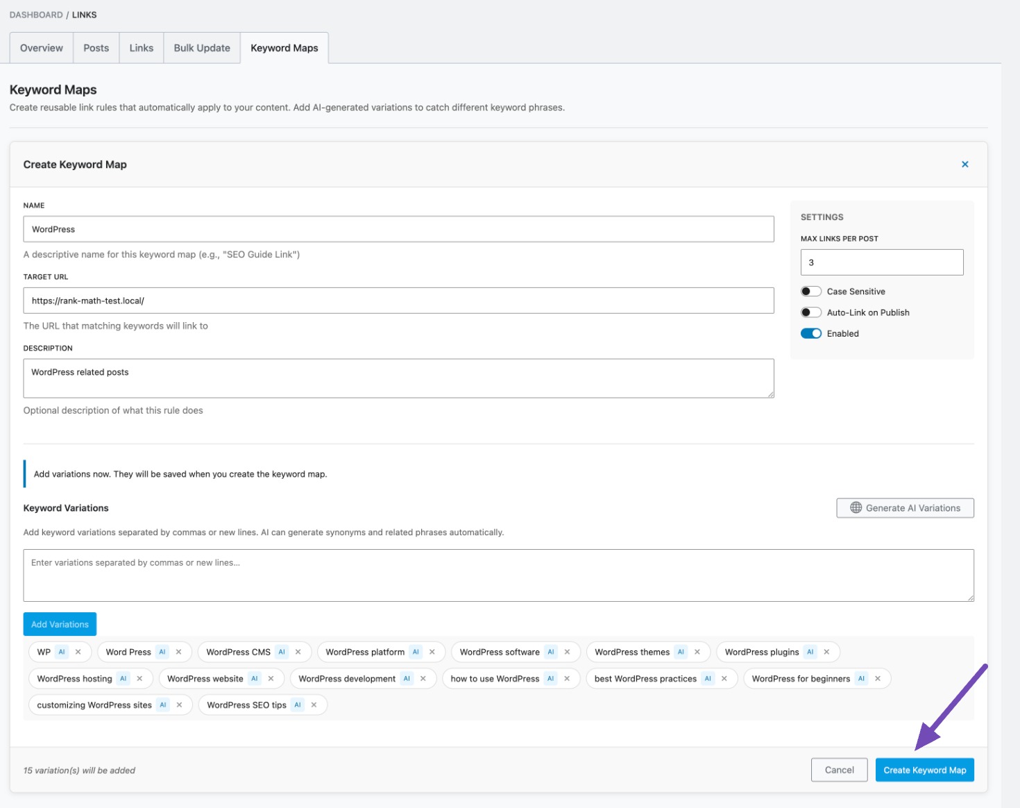 创建关键词地图