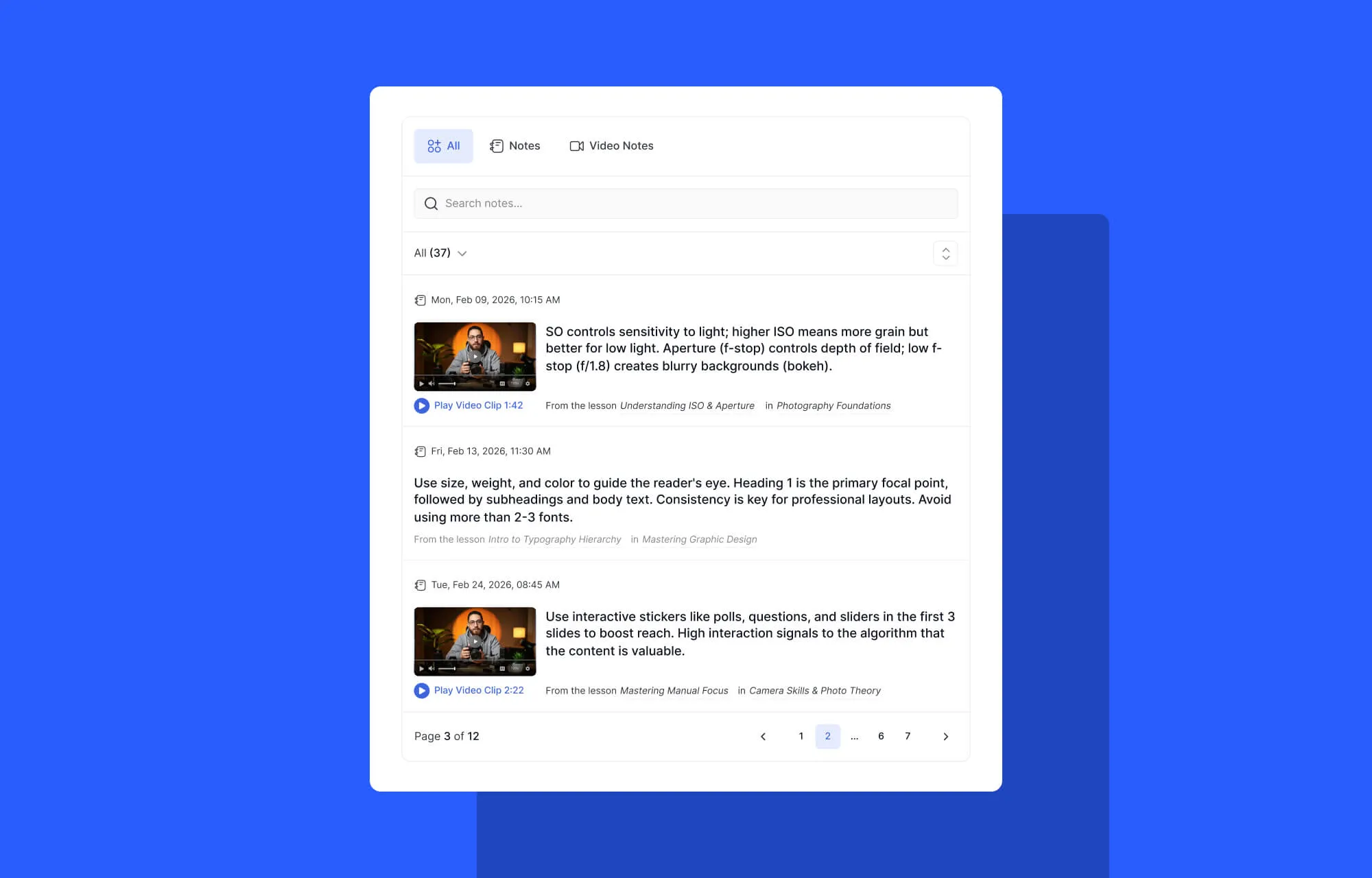 Tutor LMS 4.0 中的集中式笔记