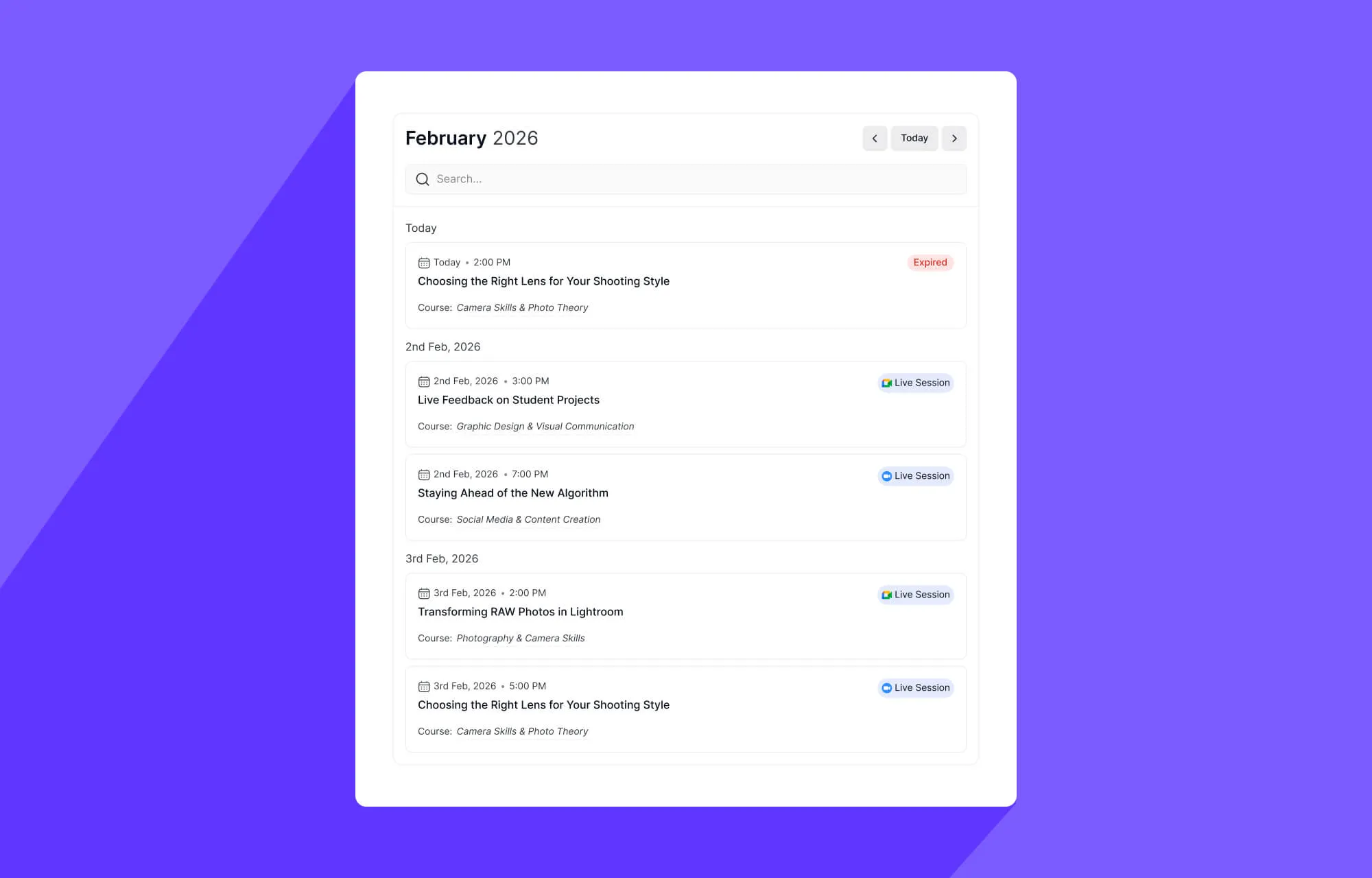Tutor LMS 4.0 中的实时课程中心