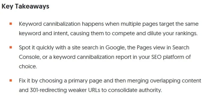 来自 NP Digital SEO 博客的关键要点框示例