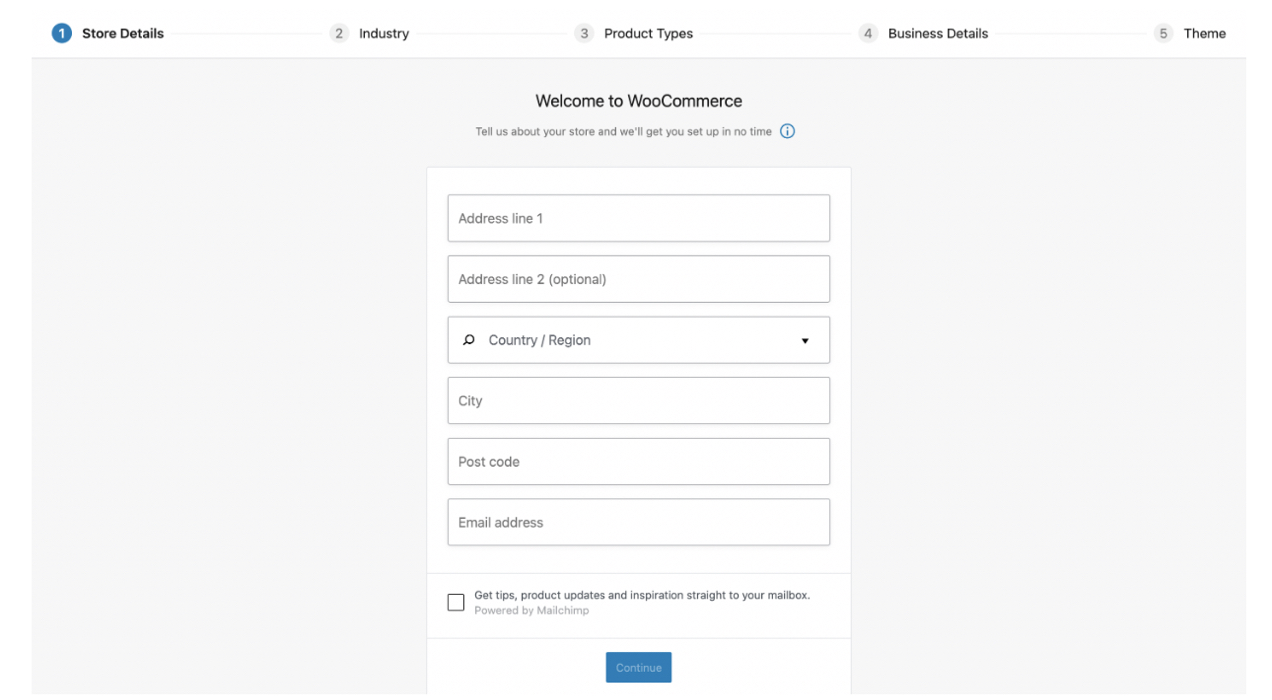 WooCommerce 设置向导