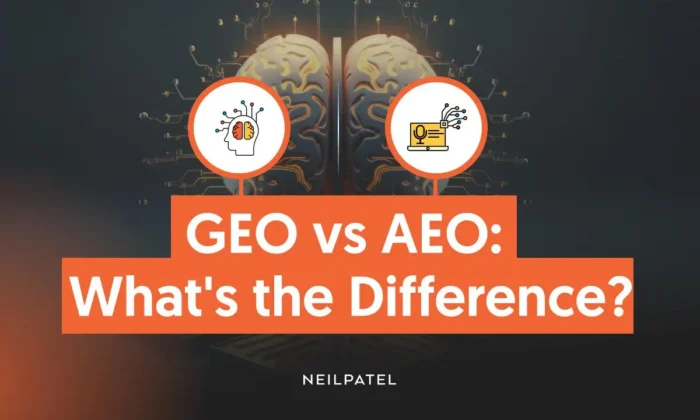 AEO 与 GEO:核心区别及优化策略 1 一张图表,标题为“GEO 与 AEO:有什么区别?”