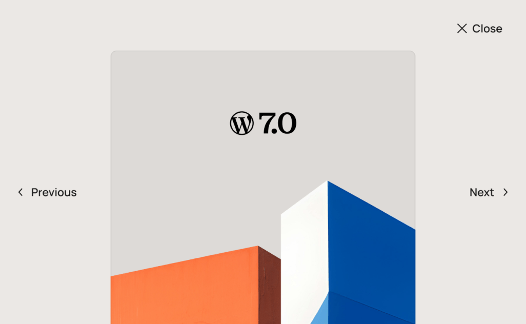 WordPress 7.0 "Armstrong"发布 7 WordPress 7.0 "Armstrong"发布